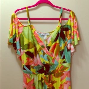 London Times Cold Shoulder Maxi Dress Size 14